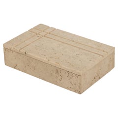 Midcentury Travertine Rectangular Box Fratelli Mannelli Style, Italy, 1970s