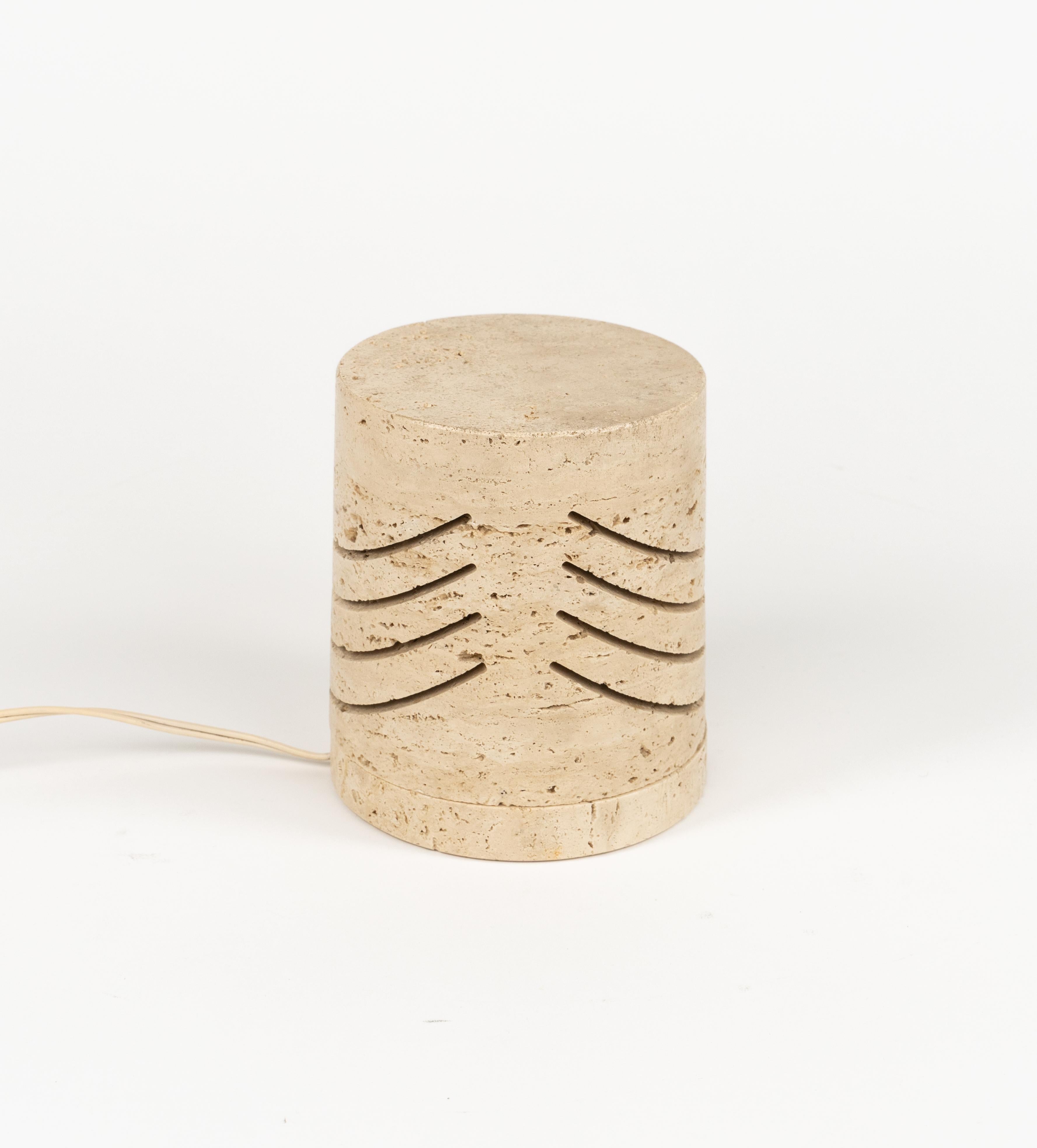 Mid-Century Modern Midcentury Travertine Table Lamp by Giuliano Cesari for Sormani, Italy 1970s For Sale