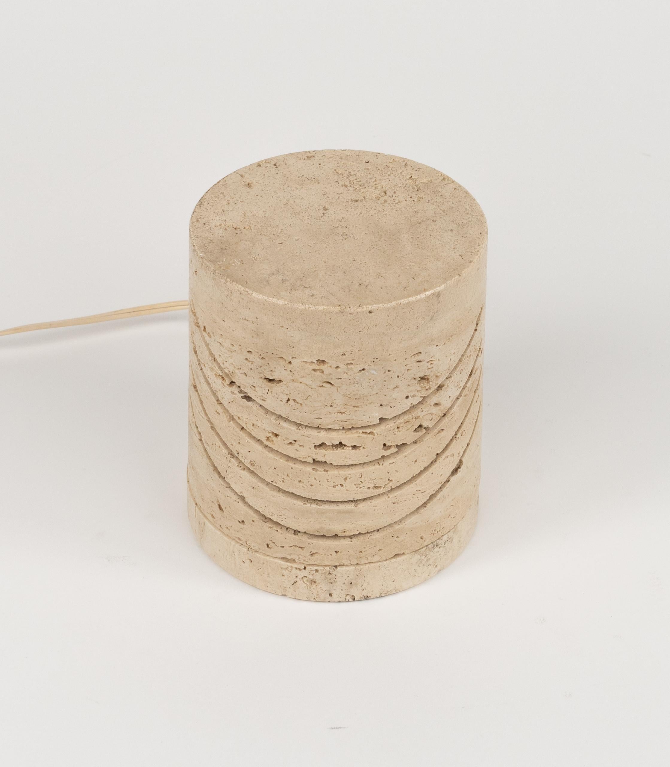 Midcentury Travertine Table Lamp by Giuliano Cesari for Sormani, Italy 1970s For Sale 2