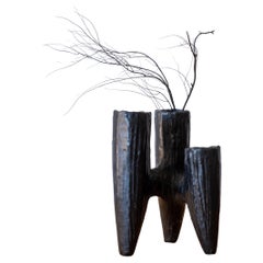 Midcentury Tri Branch Ceramic Ikebana Vase Sculpture, Japan 1960