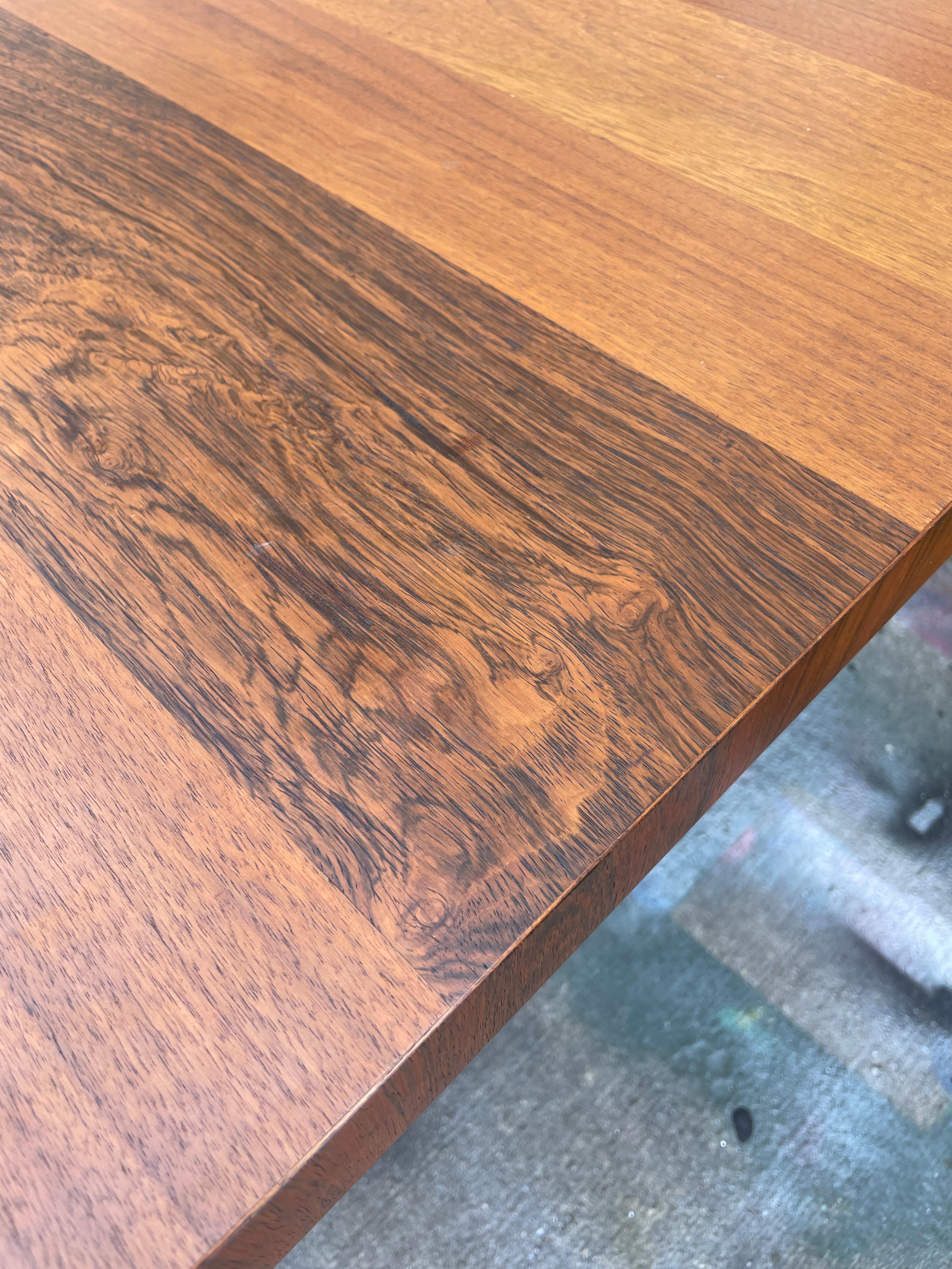 Mesa de comedor extensible Tri-Wood de Milo Baughman de mediados de siglo con 