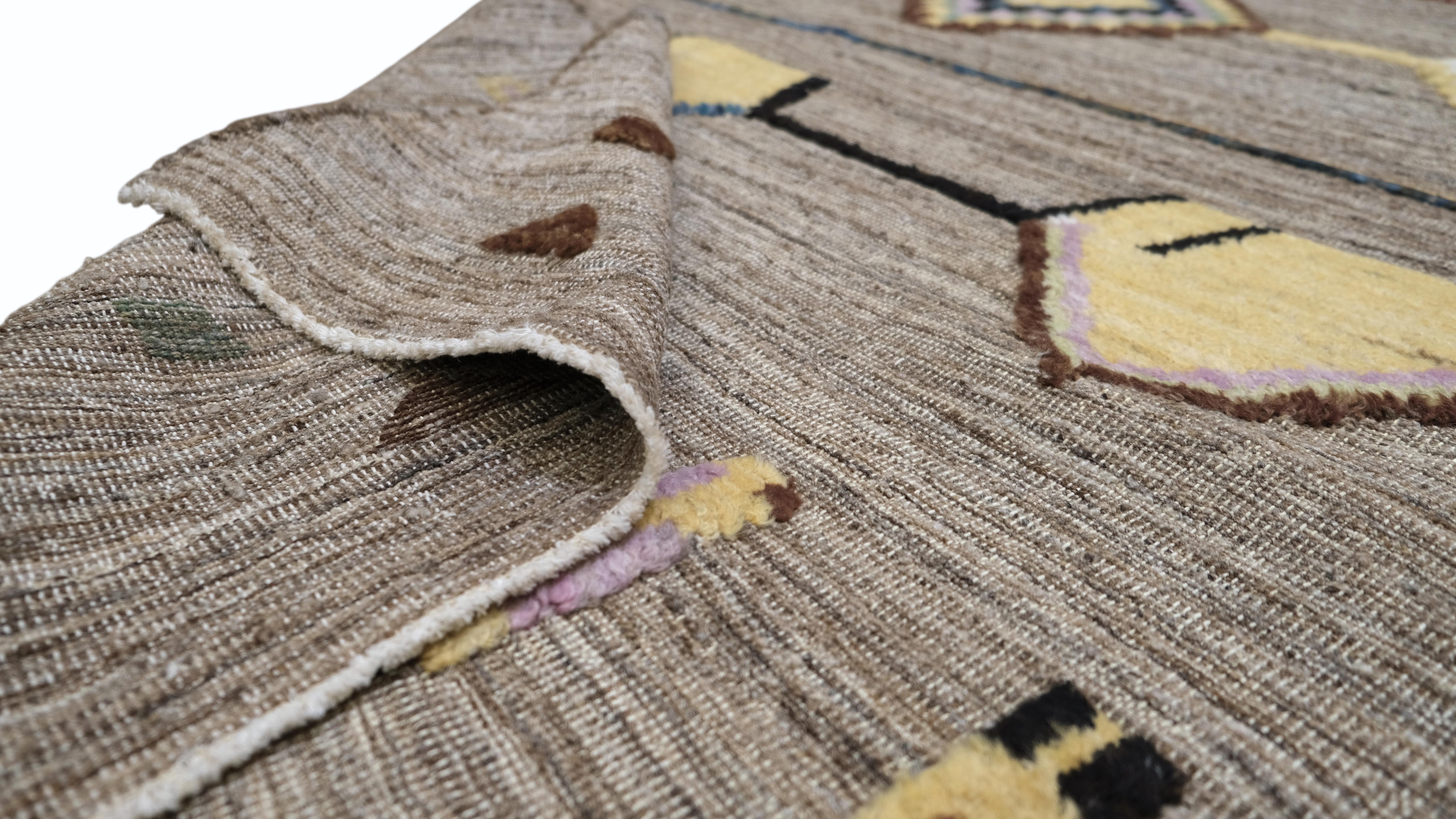 Mid-Century moderno Tappeto Tribale Geometrico in Lana del Midcentury 8'3''x10' in vendita