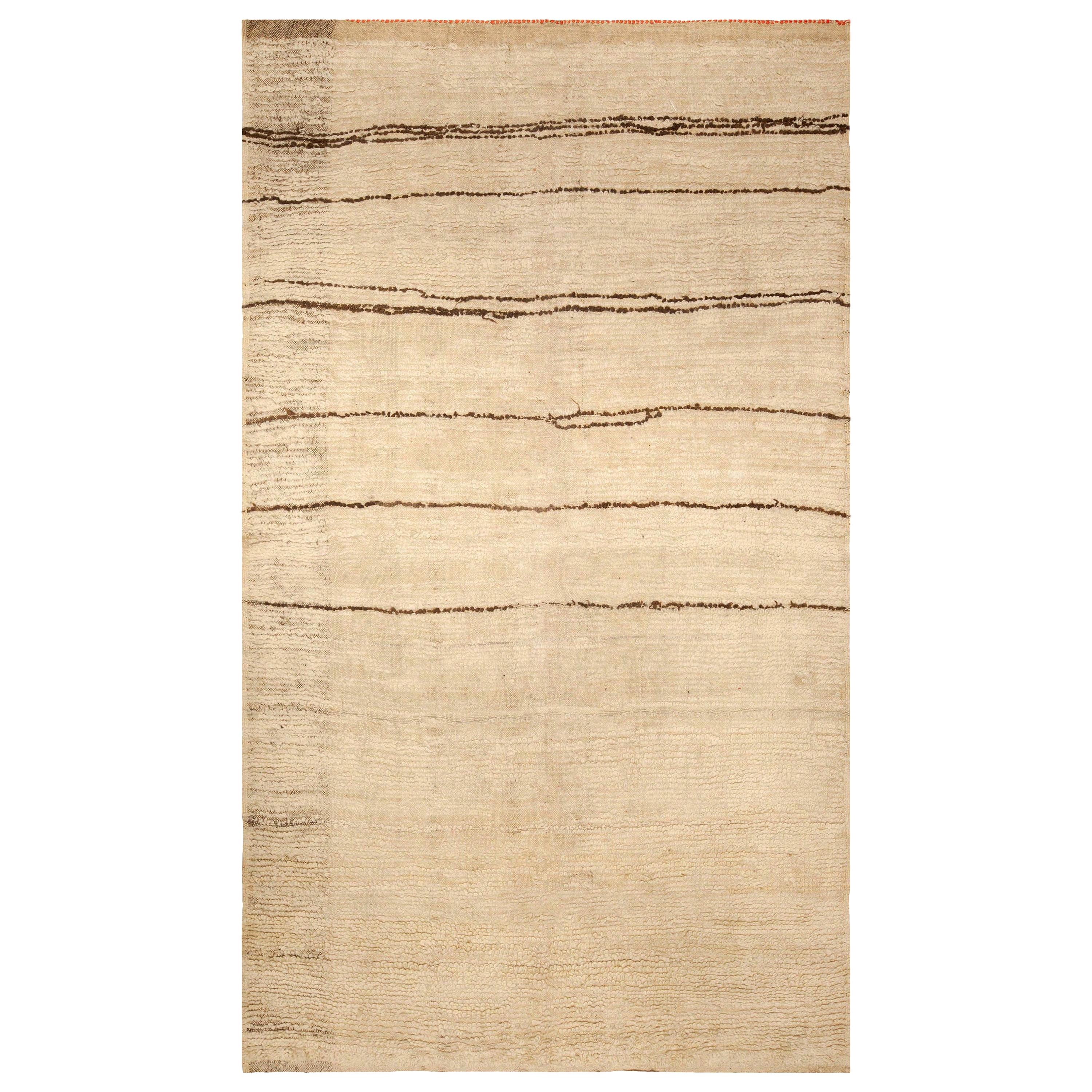 8x10 Ft Modern Moroccan Rug. 100 Natural Undyed Wool. Custom Options