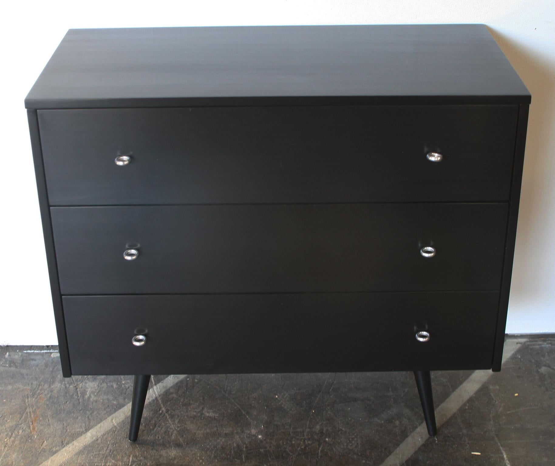 Mid-Century Modern Midcentury Tripe Dresser by Paul McCobb, circa 1950 Planner Group #1508 Black