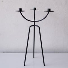 Midcentury Tripod Iron Candleholder, 1950s