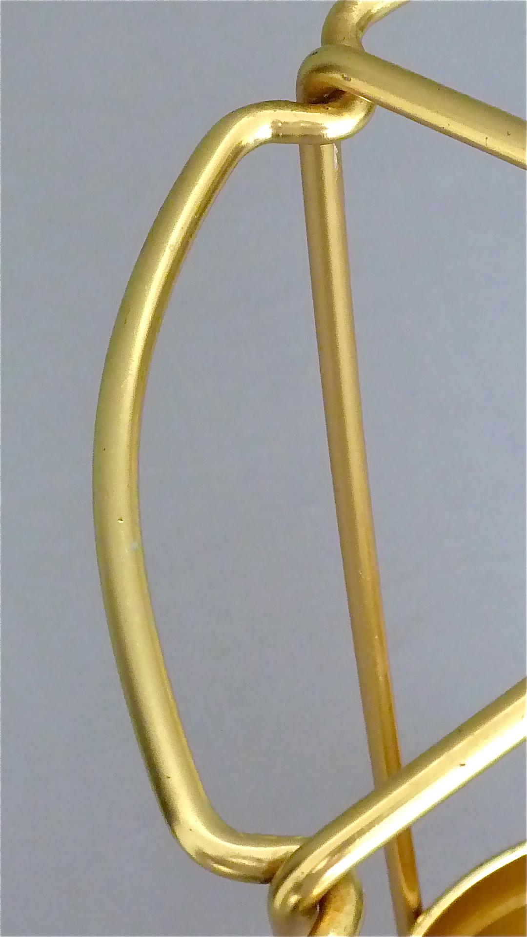 Dreibeiniger Sputnik-Schirmständer aus der Mitte des Jahrhunderts mit Griff in Gold, Weiß und Schwarz 1950er Jahre im Angebot 4