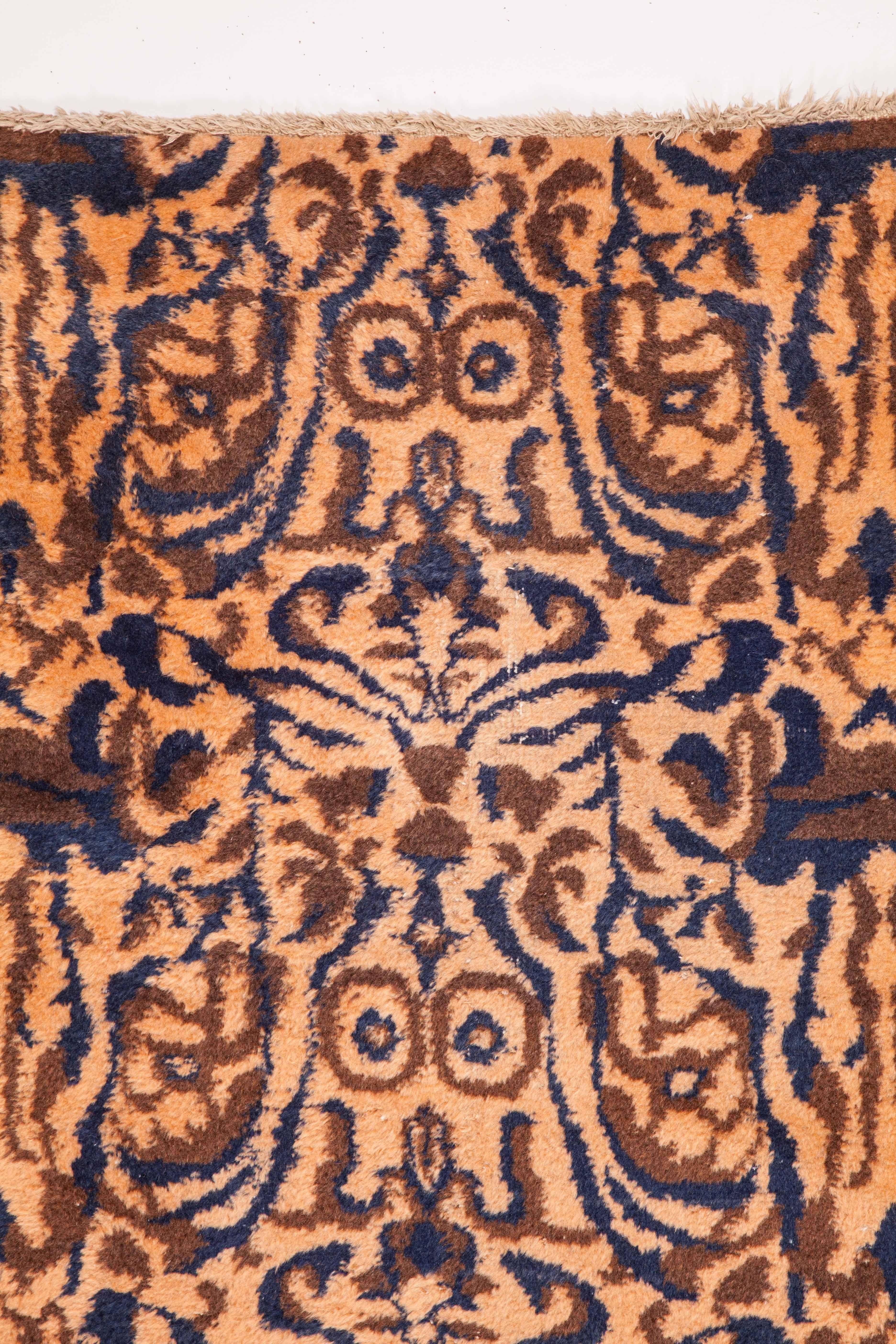 Mid-Century Modern Midcentury Turkish Deco Rug, Wool on Cotton 1960s