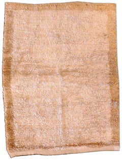 Türkischer handgefertigter Wollteppich aus der Mitte des Jahrhunderts