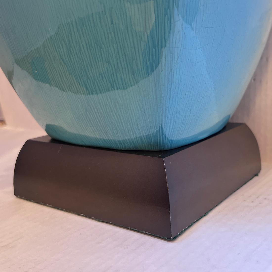 Lámpara de porcelana turquesa de mediados de siglo Porcelana en venta