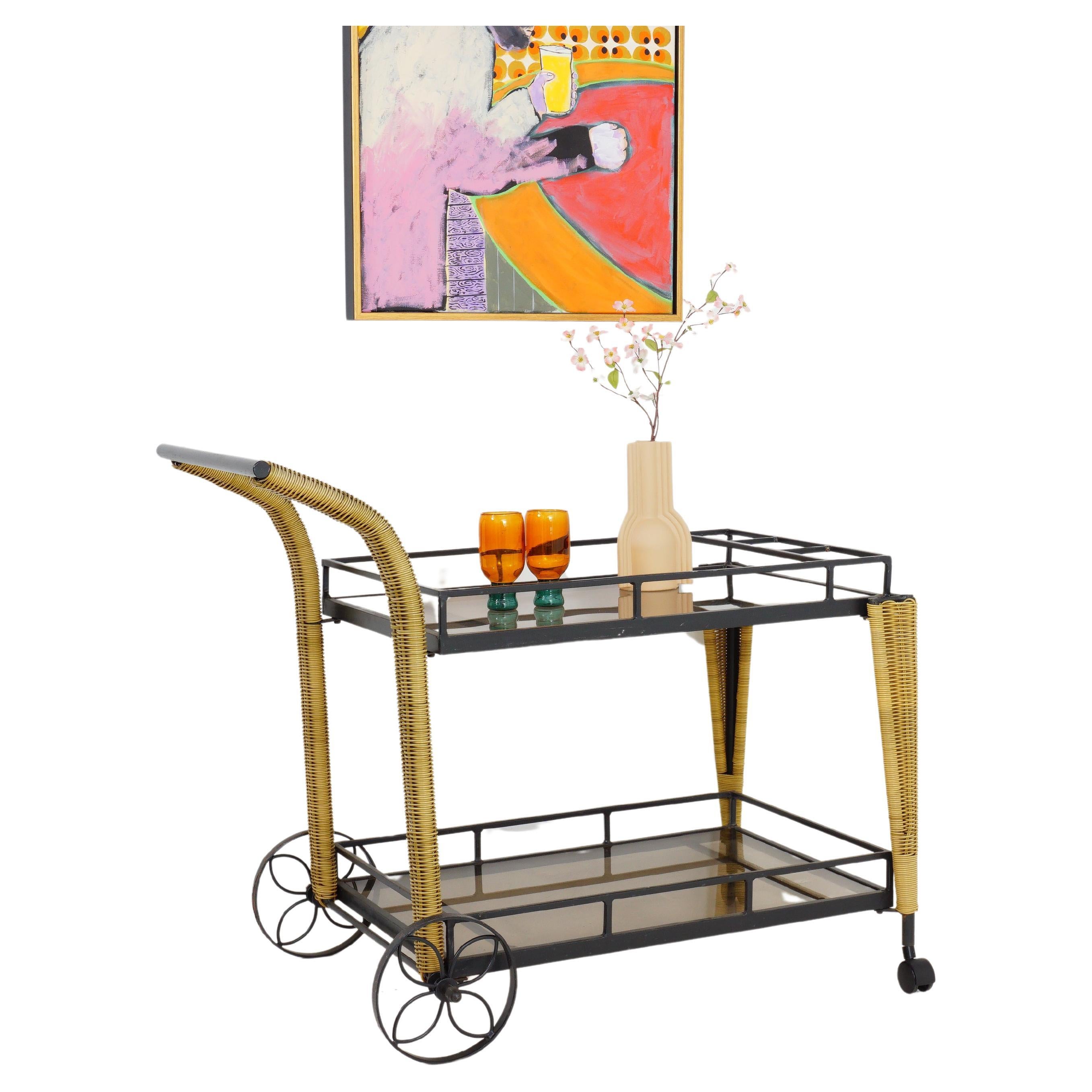 Midcentury Two Tier Bar Cart, 1970s For Sale