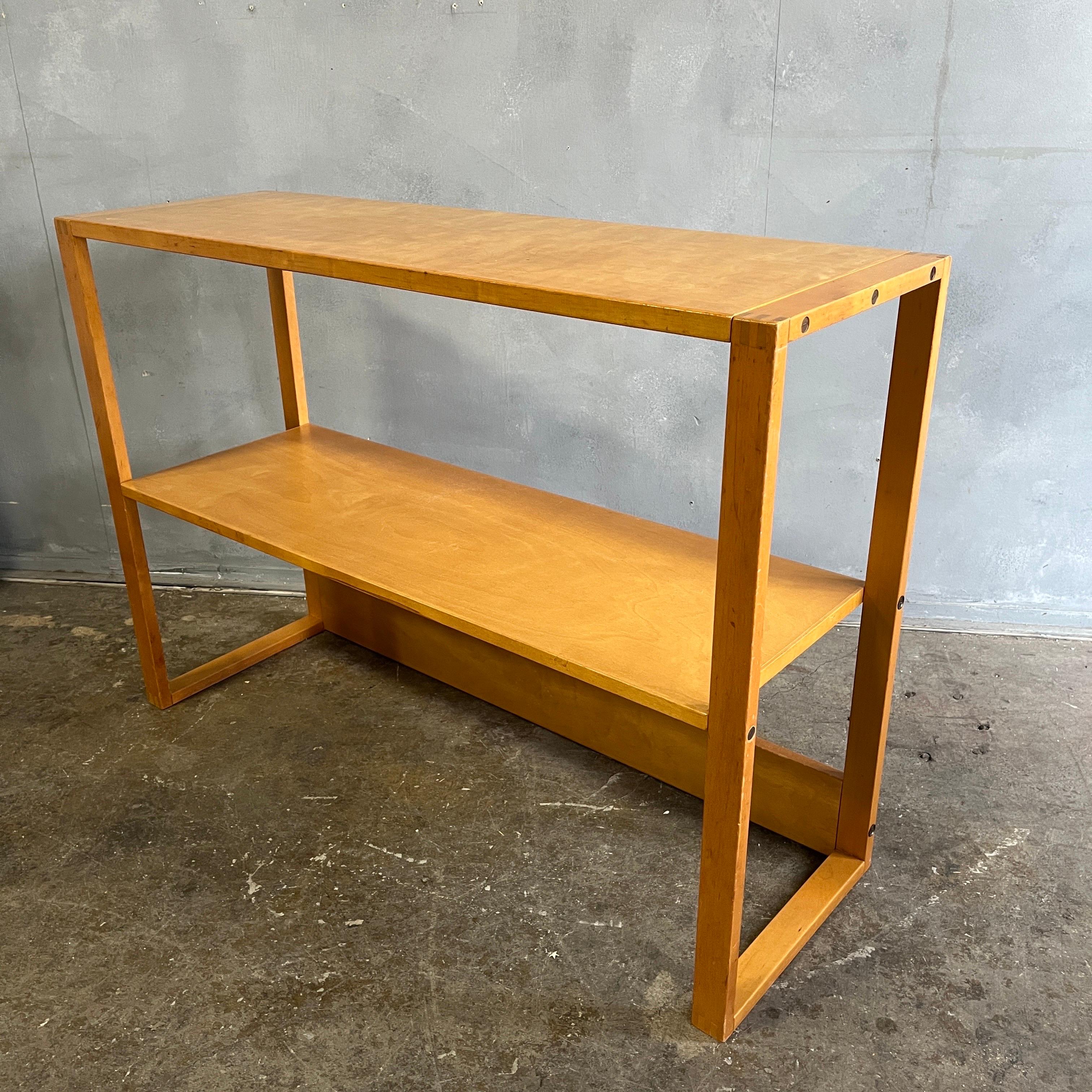 Midcentury Two Tier Bookcase in Birch Sweden 3