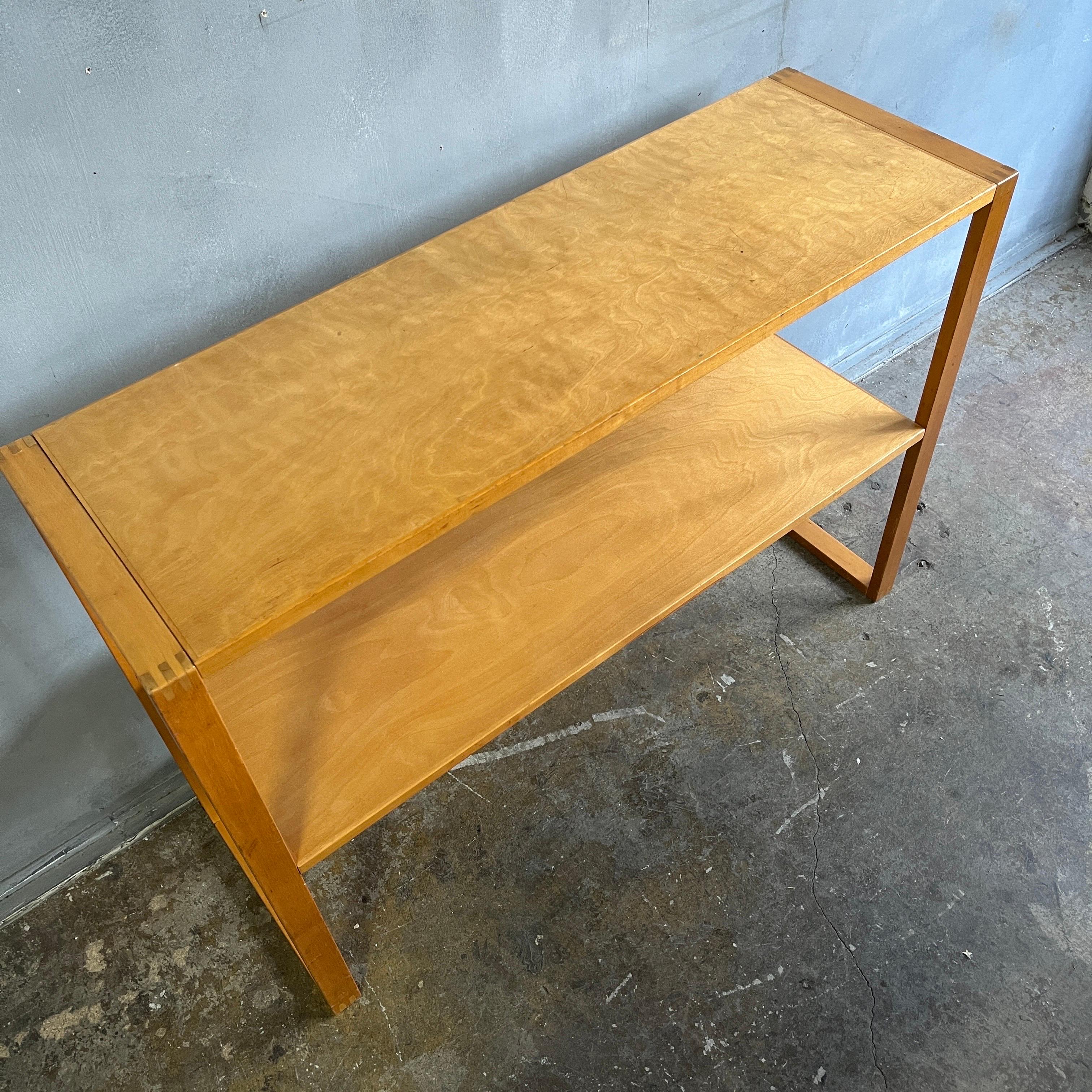 Midcentury Two Tier Bookcase in Birch Sweden 6