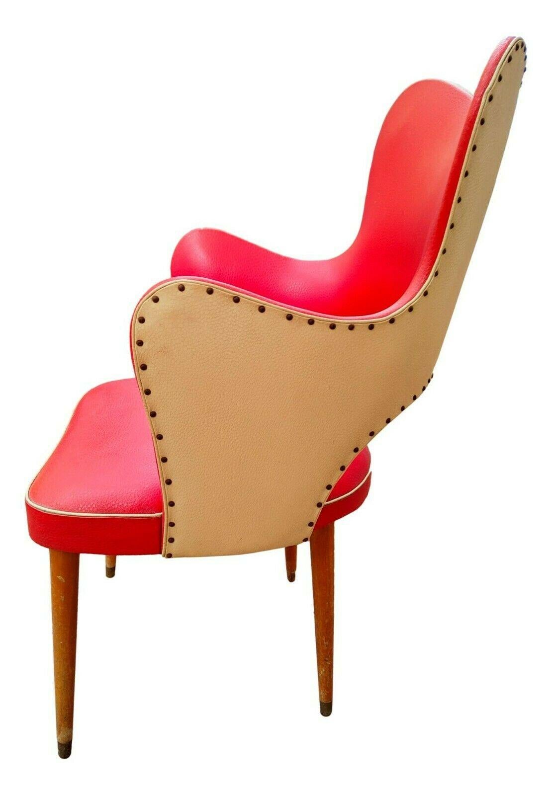 Italian Midcentury Two-Tone Armchair in Eco-Leather Attributed to Gastone Rinaldi, 1950s For Sale