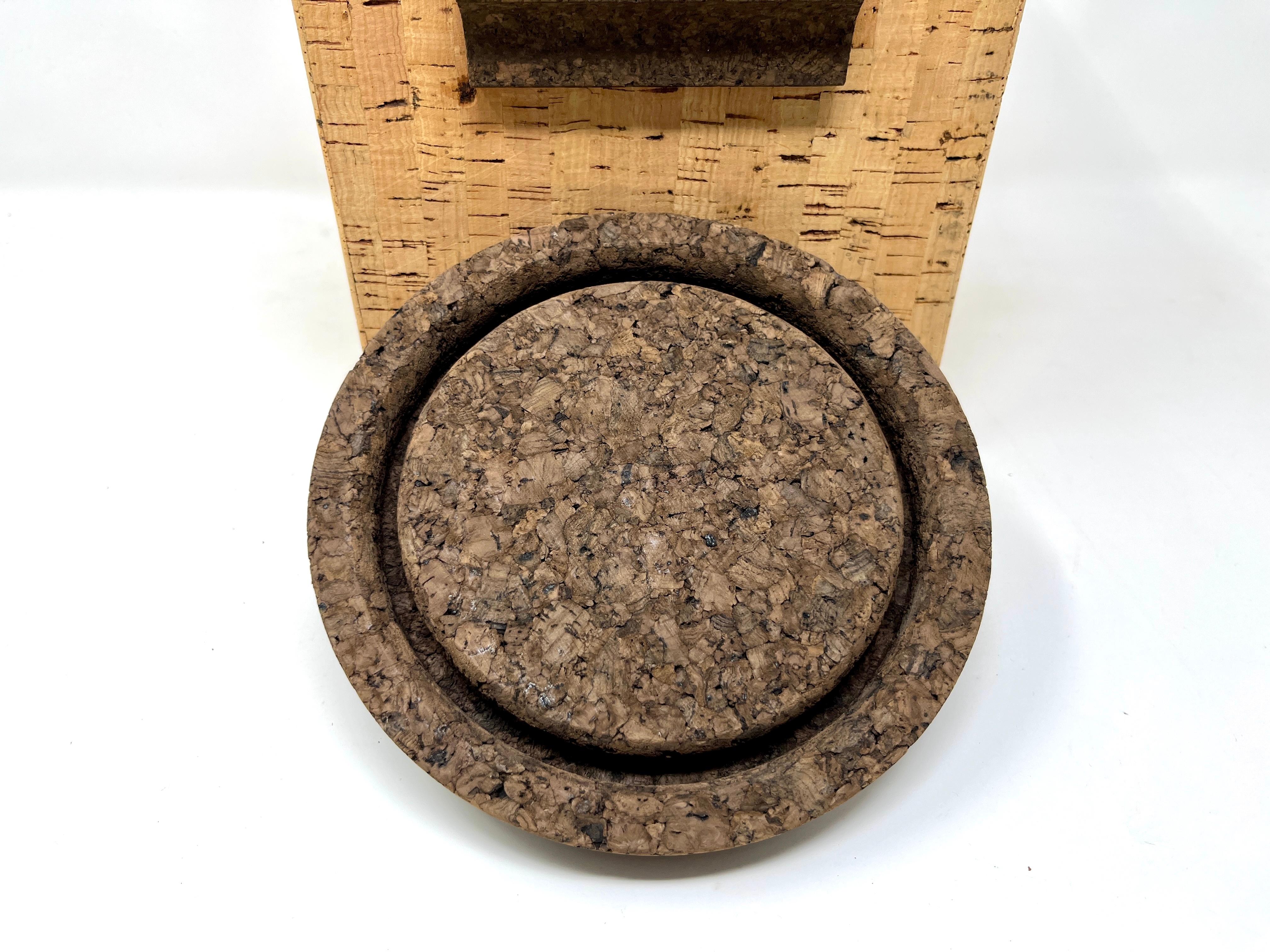 Midcentury Two-Tone Cork Ice Bucket Made in Portugal For Sale 1