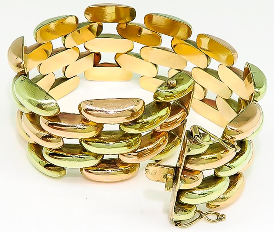 two colour gold bracelets