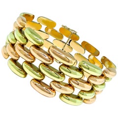 Retro Midcentury Two-Tone Gold Bracelet