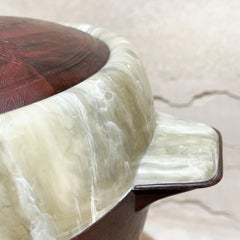 1950s Two-Tone Ice Bucket Faux Wood & Marble Mexico