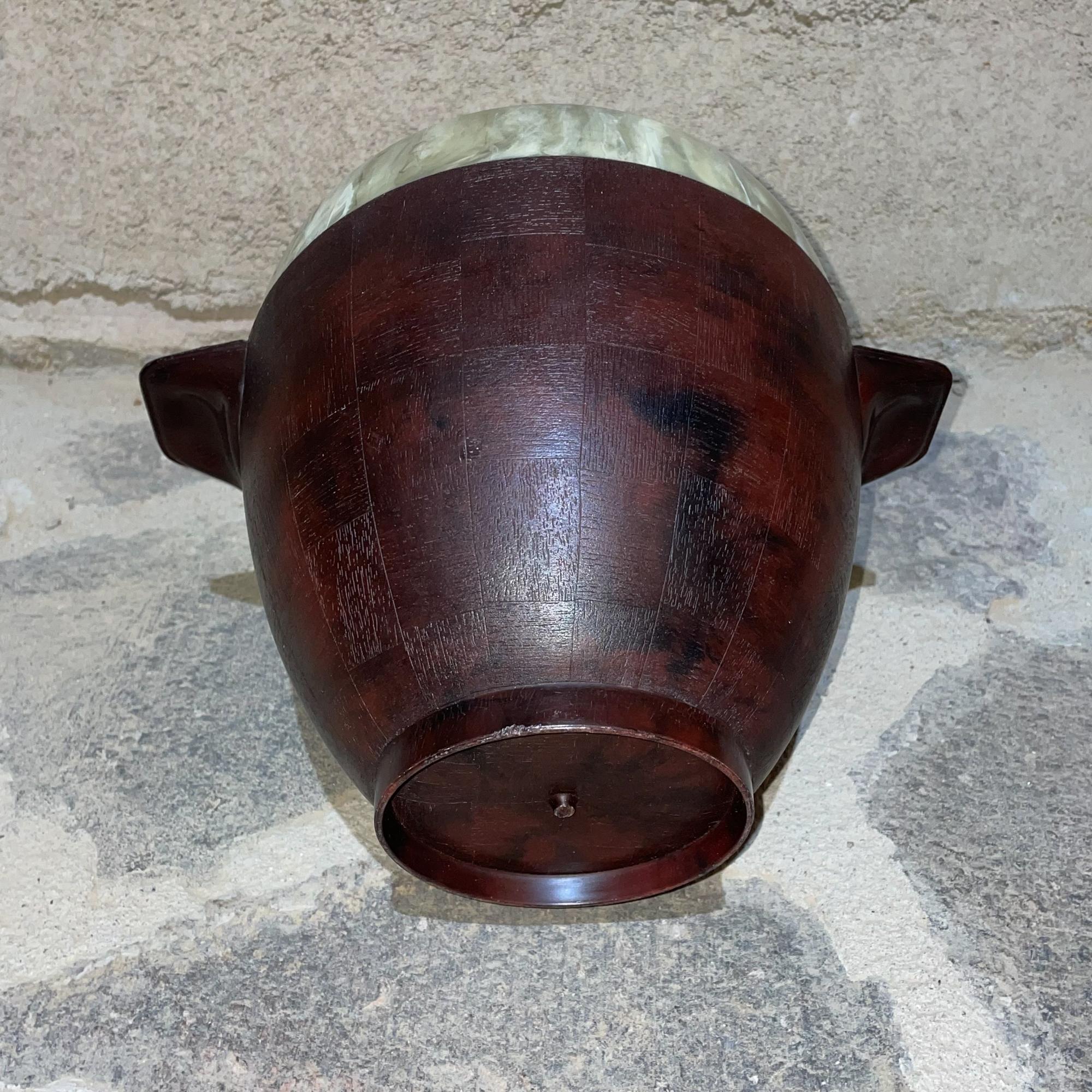 1950s Modernist Two-tone Ice Bucket Faux Wood & Marble Mexico  For Sale 1