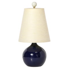MidCentury Ultramarine Blue Glazed Ceramic Table Lamp by Lotte & Gunnar Bostlund