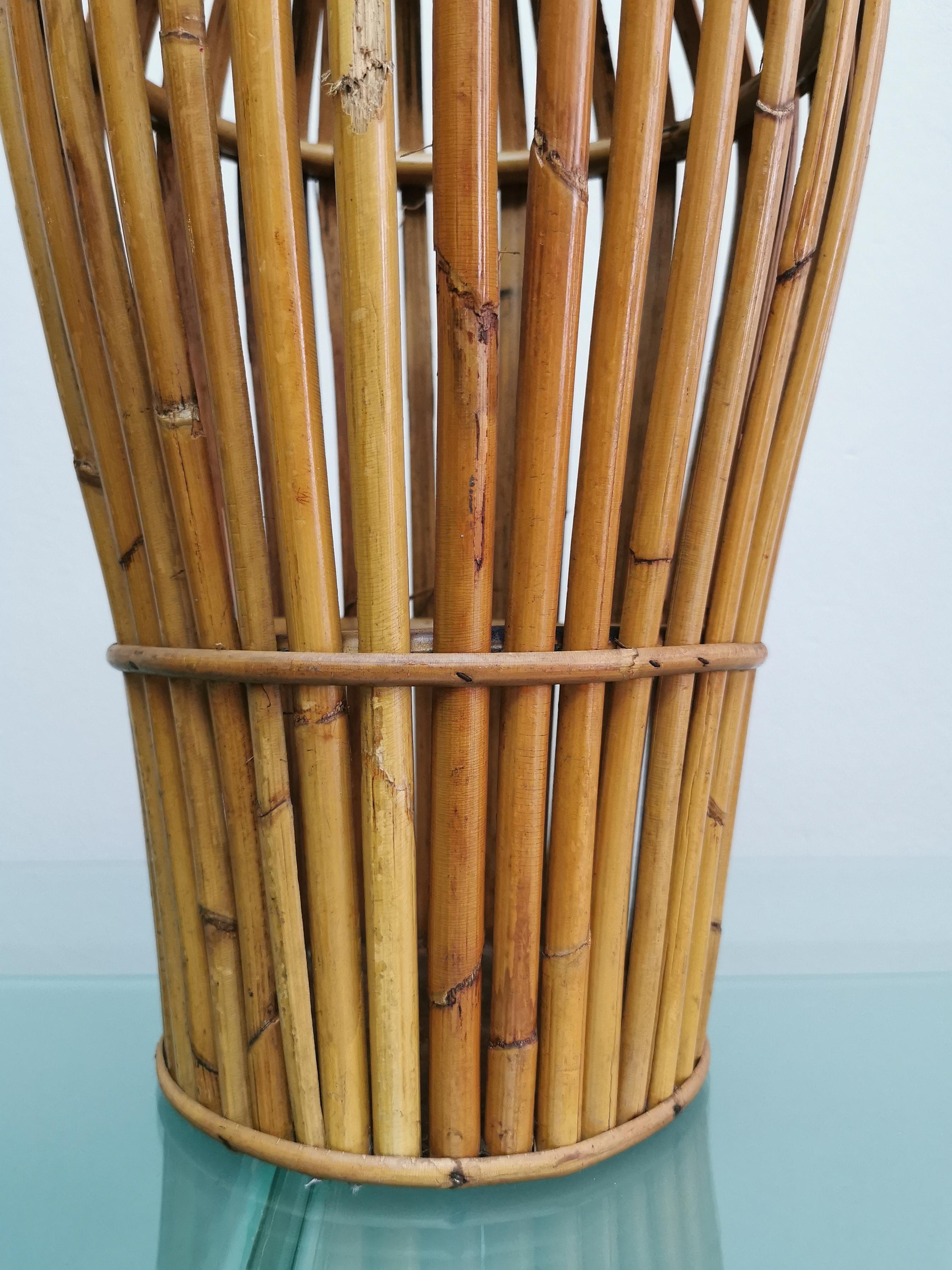 20th Century Midcentury Umbrella Stand Bamboo in the Style of Vittorio Bonacina, Italy 1960s For Sale