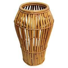 Vintage Midcentury Umbrella Stand Bamboo in the Style of Vittorio Bonacina, Italy 1960s