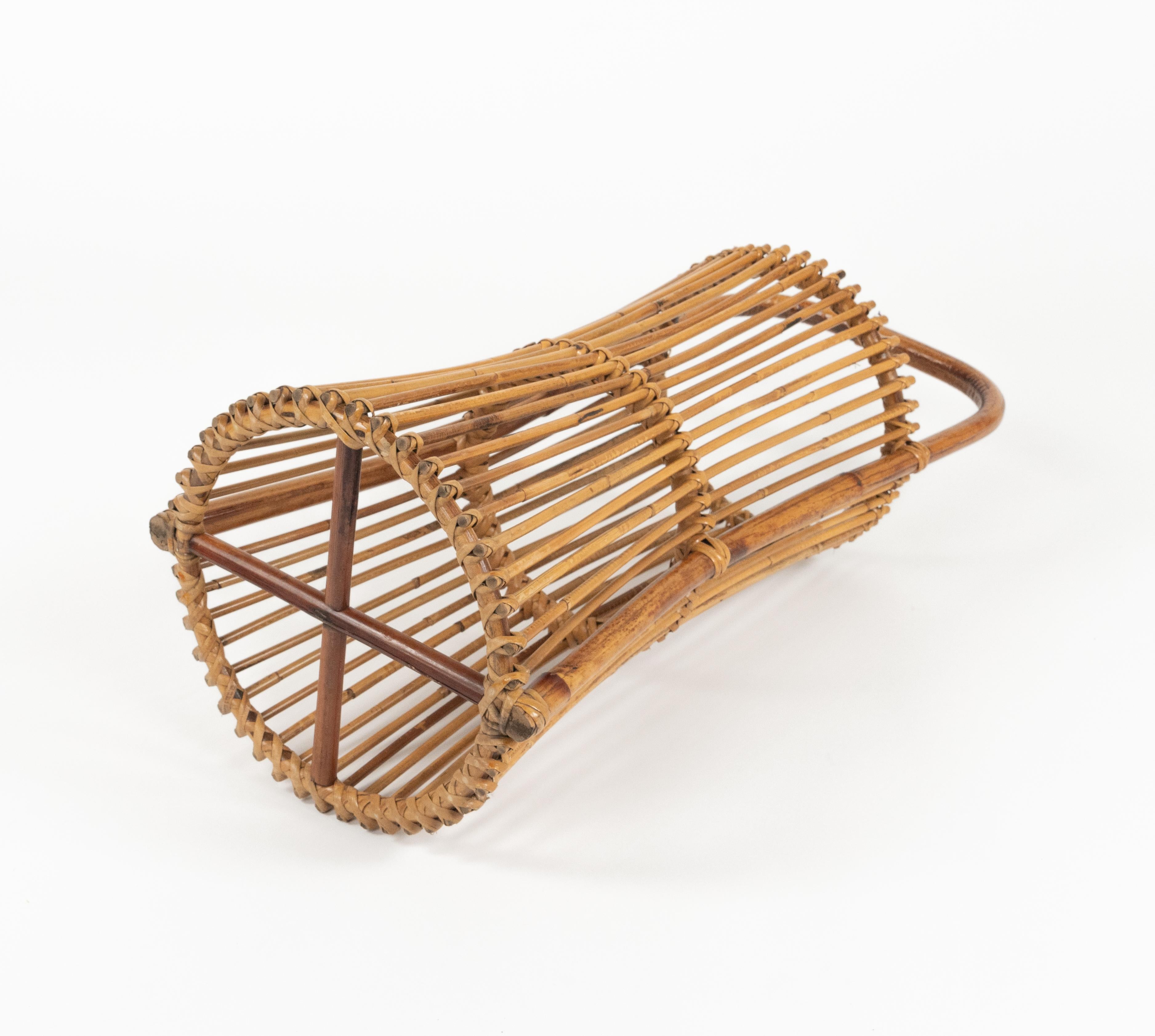 Portaombrelli di metà secolo in rattan e bambù in stile Franco Albini, Italia 1960 in vendita 5