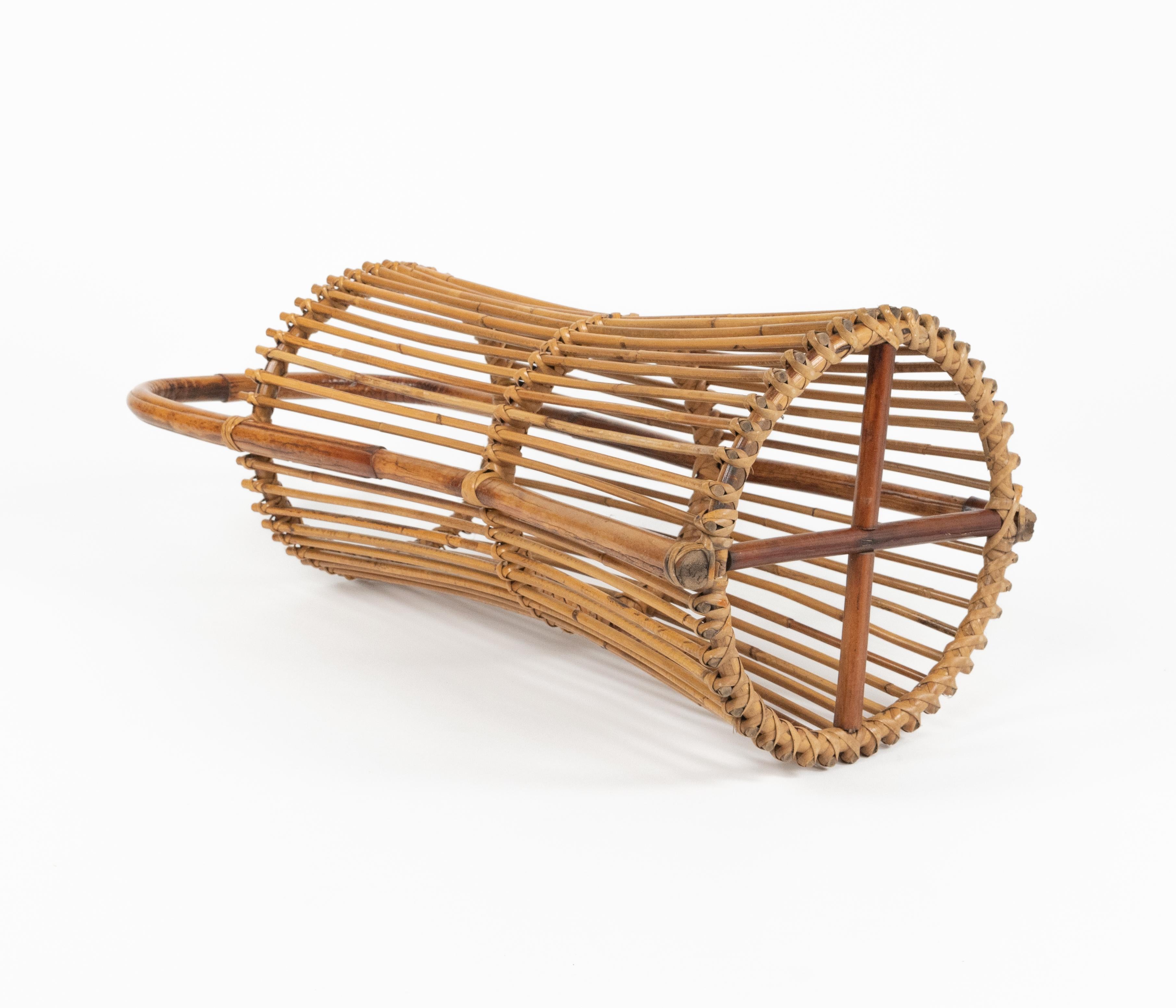 Portaombrelli di metà secolo in rattan e bambù in stile Franco Albini, Italia 1960 in vendita 6