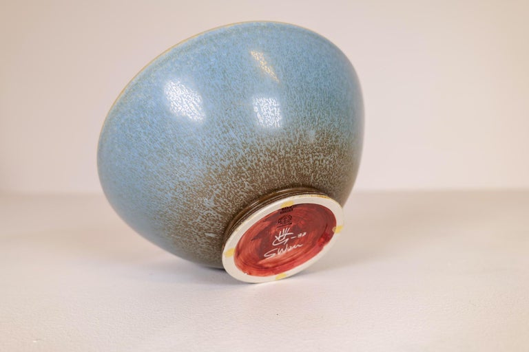Midcentury Unique Ceramic Bowl Sven Wejsfelt Gustavsberg, Sweden For Sale 8