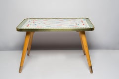 Mesa auxiliar con pedestal, mosaico cerámico, MidCentury Unique Flowerbed Pedestal, Alemania, años 70