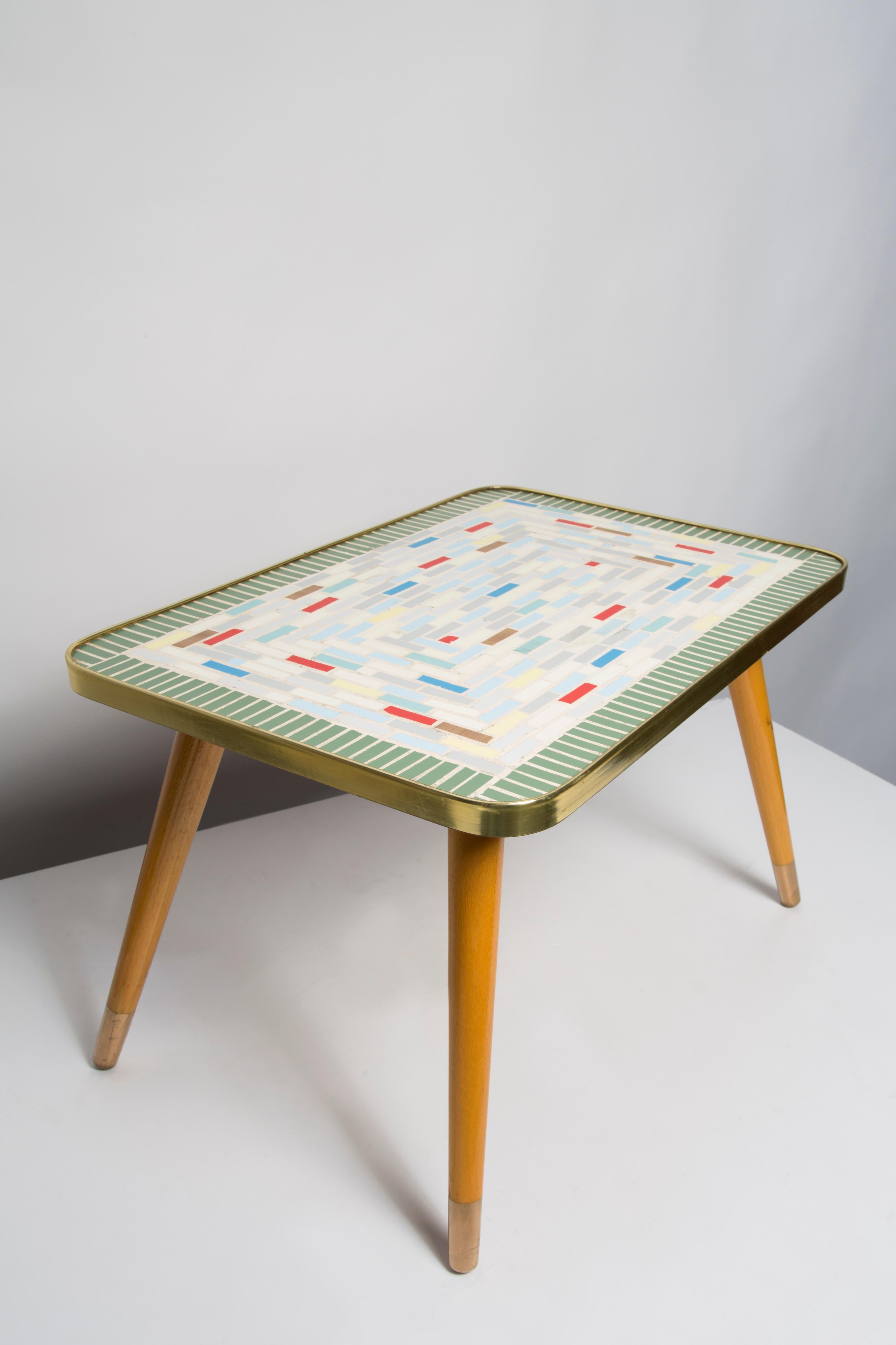 20th Century MidCentury Unique Flowerbed Pedestal, Ceramic Mosaic, Side Table, Germany, 1970s For Sale