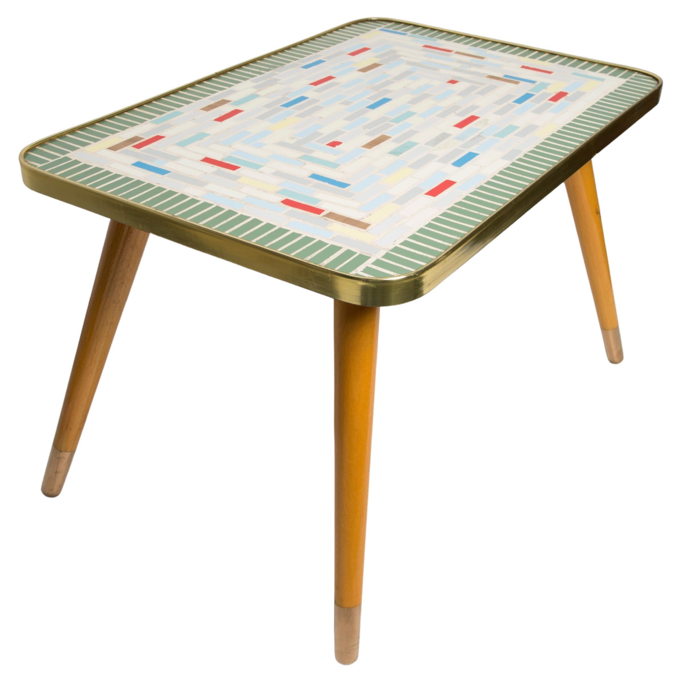 MidCentury Unique Flowerbed Pedestal, Ceramic Mosaic, Side Table, Germany, 1970s For Sale