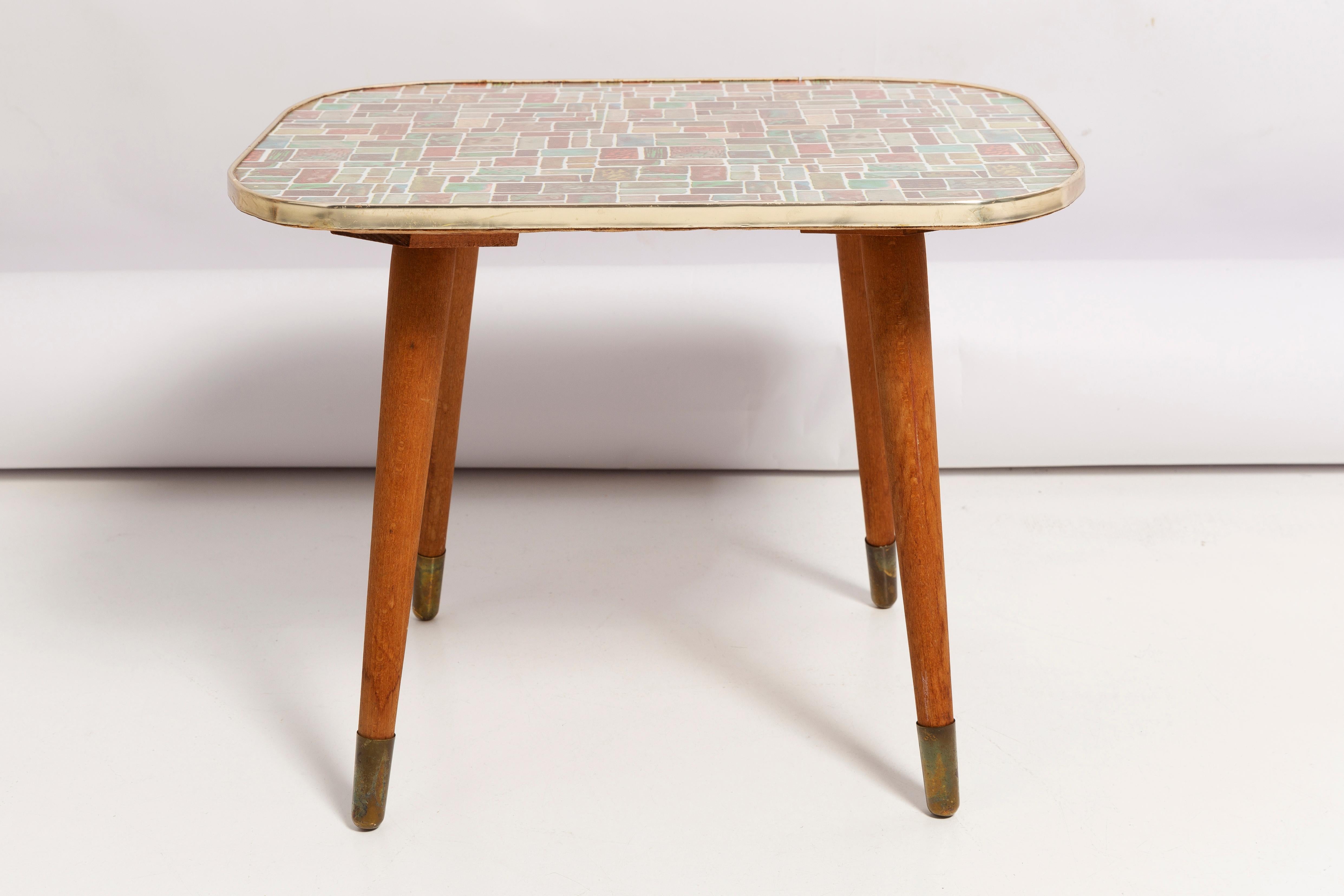 Mid-Century Modern Midcentury Unique Flowerbed Pedestal, Mosaic, Side Table, Germany, 1970s