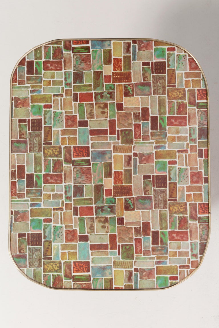 Midcentury Unique Flowerbed Pedestal, Mosaic, Side Table, Germany
