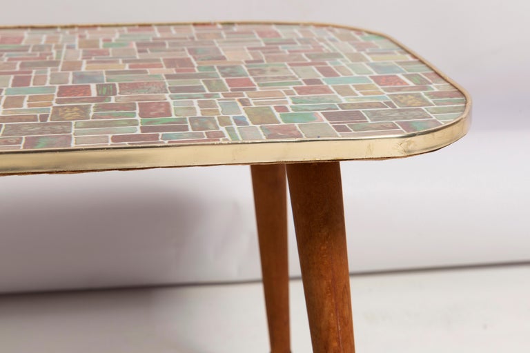 Midcentury Unique Flowerbed Pedestal, Mosaic, Side Table, Germany