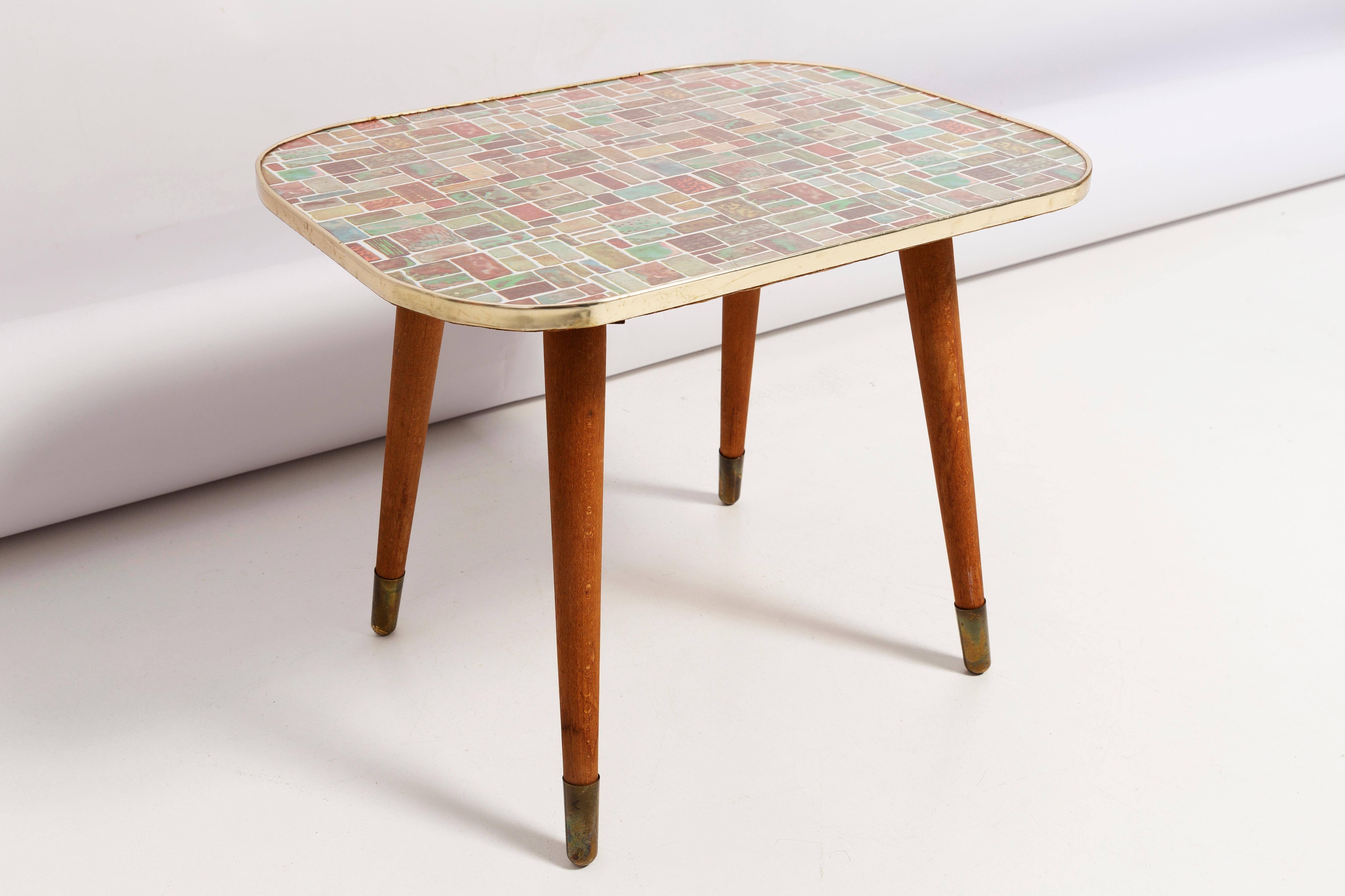 Midcentury Unique Flowerbed Pedestal, Mosaic, Side Table, Germany, 1970s 1