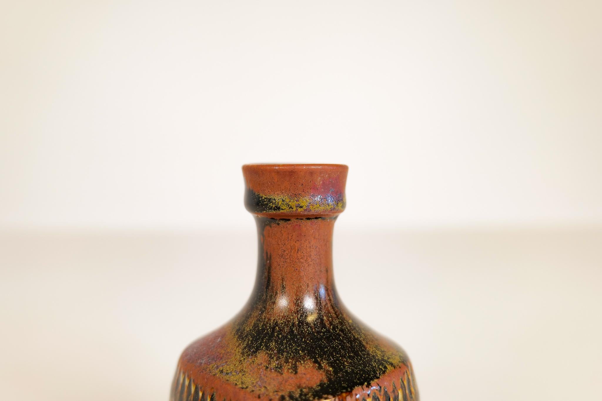 Midcentury Unique Stig Lindberg Ceramic Vase and Bowl Gustavsberg Sweden, 1960s For Sale 11