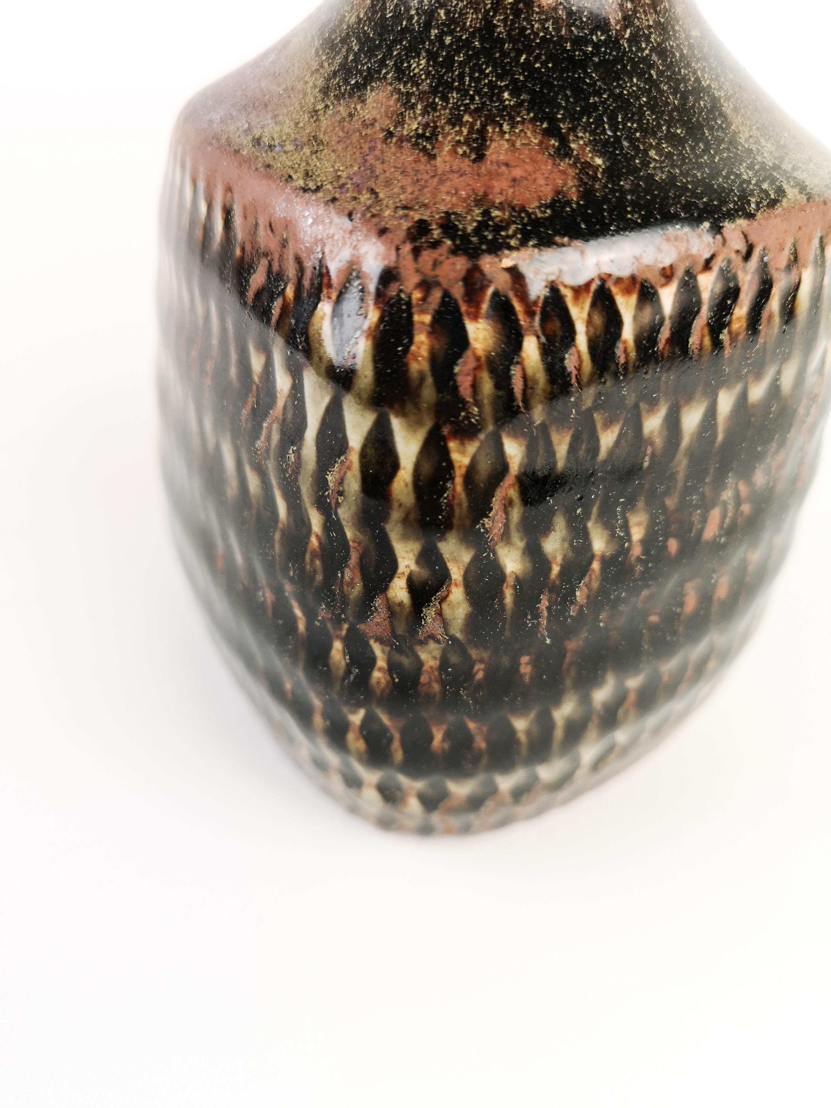 Glazed Midcentury Unique Stig Lindberg, Gustavberg Studio Pottery Vase