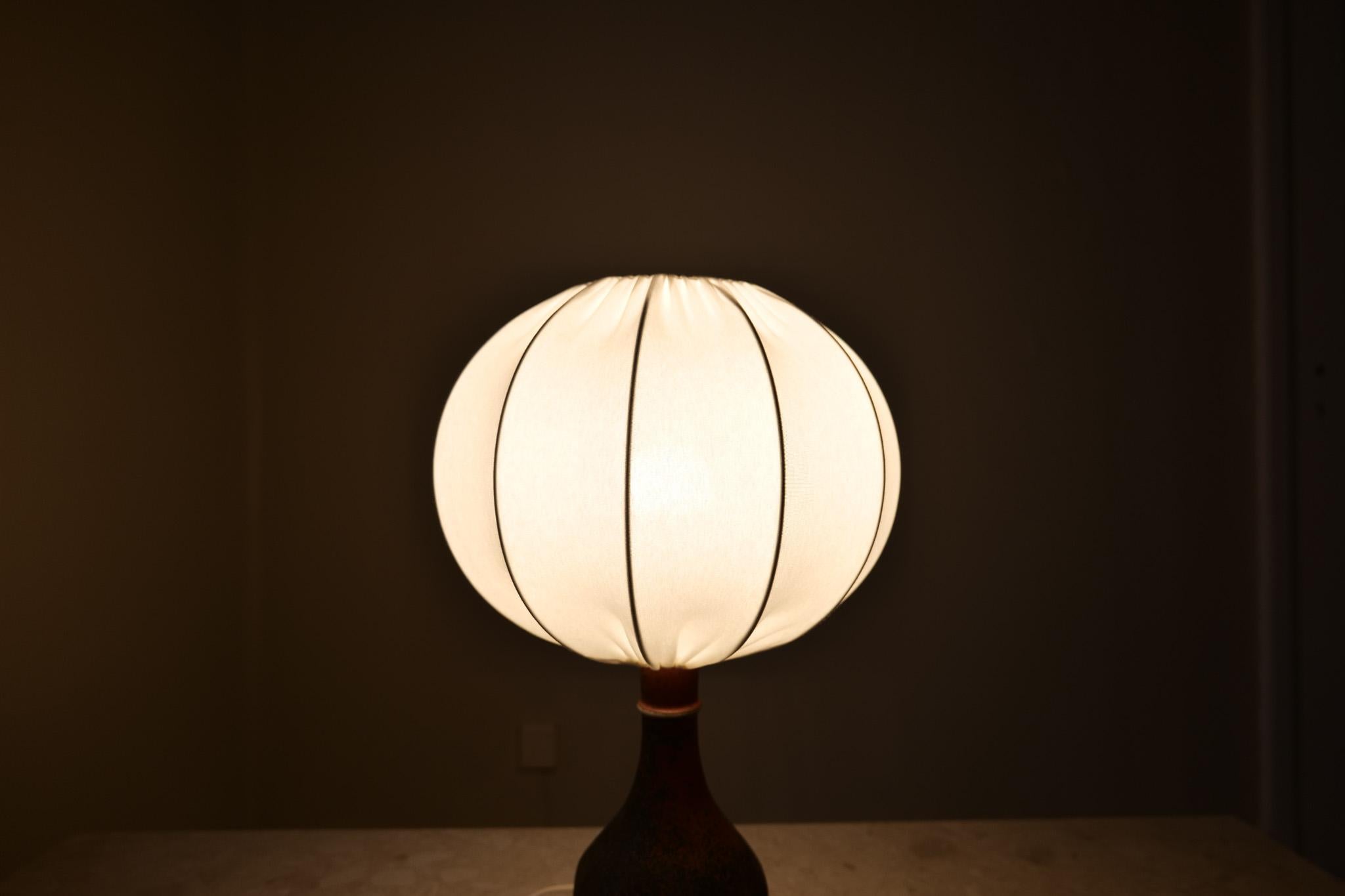 Midcentury Unique Stig Lindberg, Studio Stoneware Table Lamp Gustavsberg 1960s For Sale 2