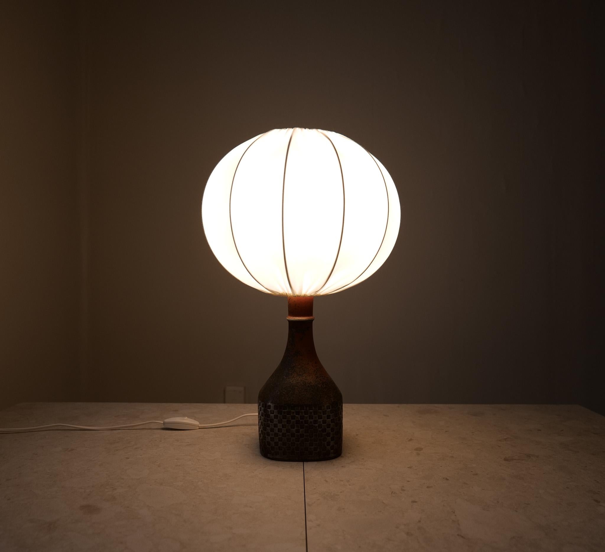 Midcentury Unique Stig Lindberg, Studio Stoneware Table Lamp Gustavsberg 1960s For Sale 1