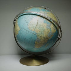 Midcentury Unusual Multi-Bracket World Globe, circa 1960s