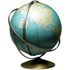 Midcentury Unusual Multi-Bracket World Globe, circa 1960s