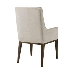 Midcentury Upholstered Dining Arm Chair