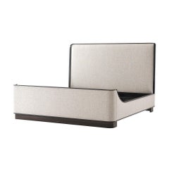 Midcentury Upholstered King Size Bed