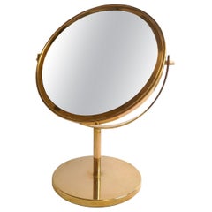 Midcentury Vanity Hans-Agne Jakobsson Brass Table Mirror, Sweden