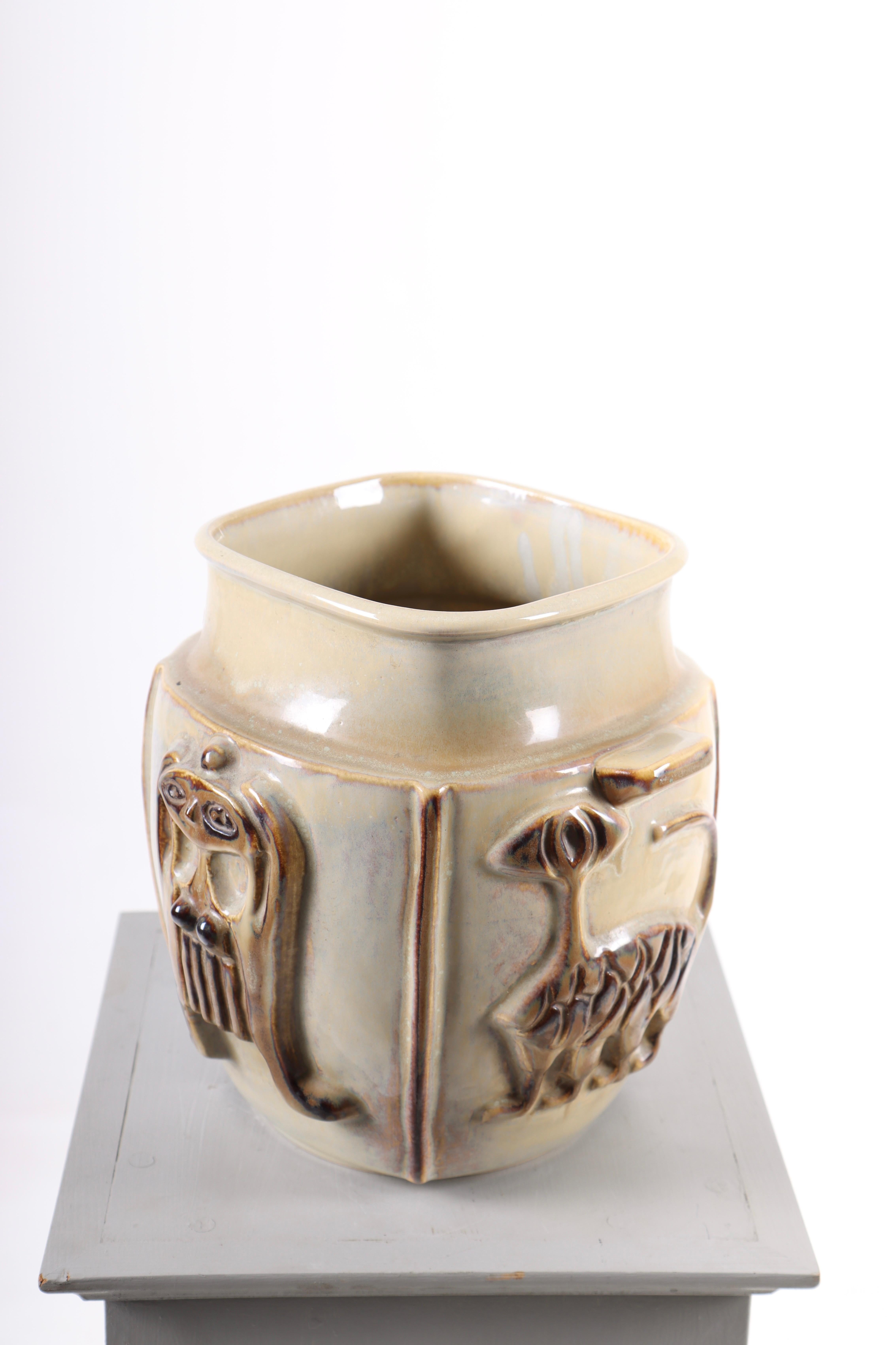 Scandinavian Modern Midcentury Vase in Ceramic by Søholm, Denmark, 1960s For Sale