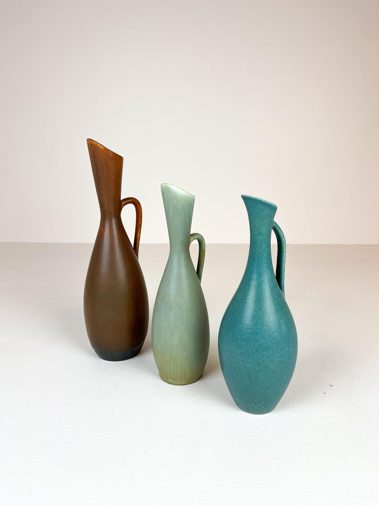 Swedish Midcentury Modern Vases Rörstrand Carl Harry Stålhane Gunnar Nylund, Sweden For Sale