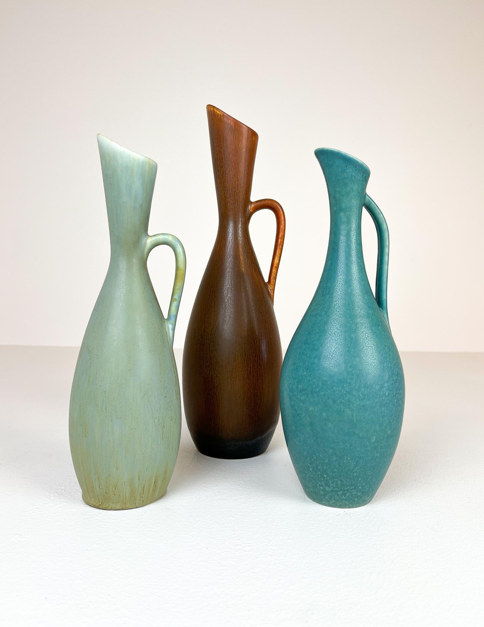 Ceramic Midcentury Modern Vases Rörstrand Carl Harry Stålhane Gunnar Nylund, Sweden For Sale