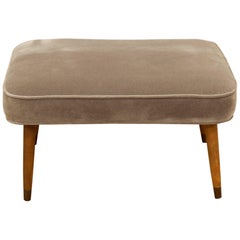 Midcentury Velvet and Wood Bench Midcentury Velvet and Wood Bench