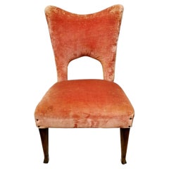 Midcentury Velvet Armchair, Made in Italy, 1960s