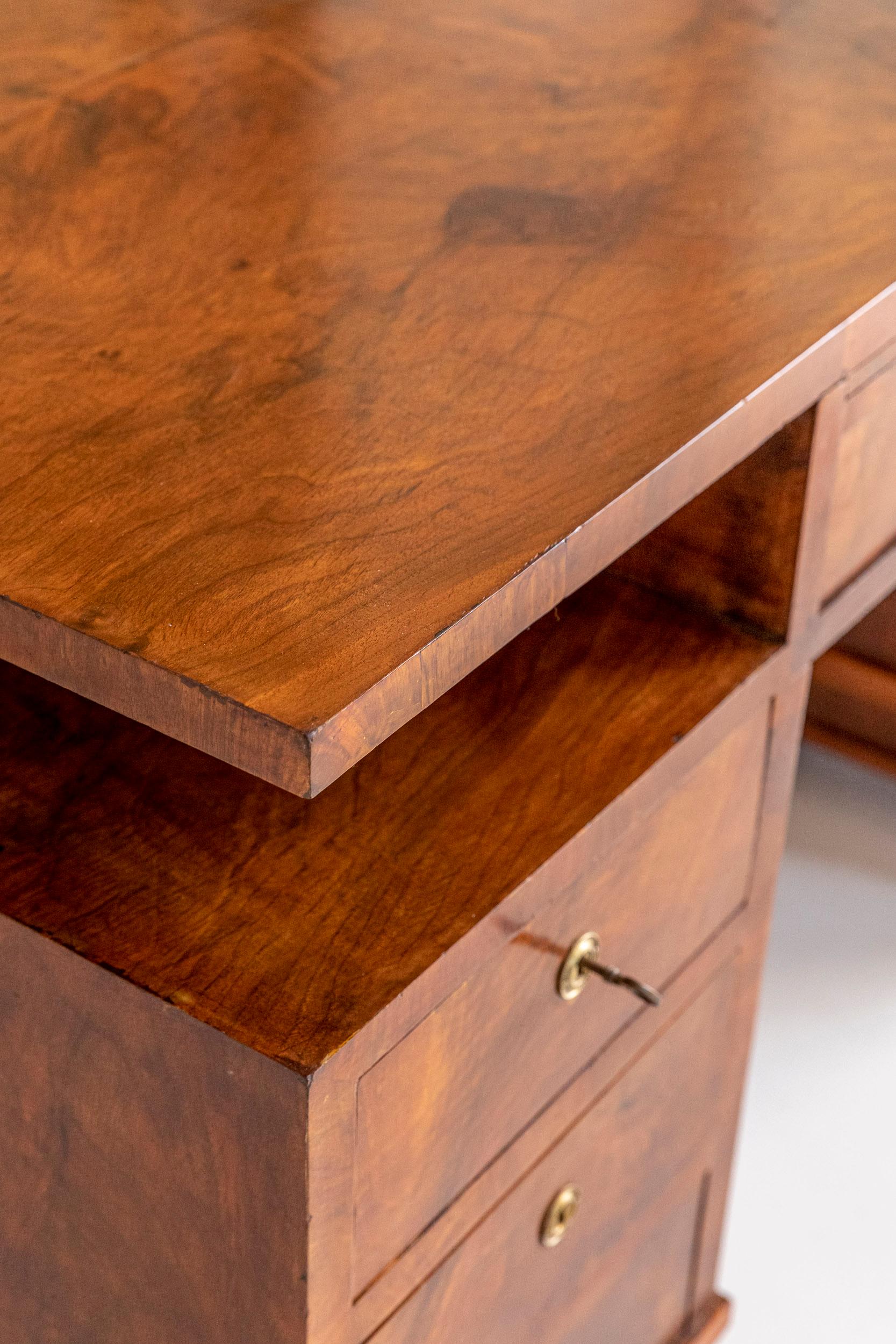 Veneered Walnut Writing Table For Sale 5